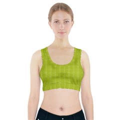 Background Texture Pattern Green Sports Bra With Pocket