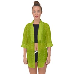 Background Texture Pattern Green Open Front Chiffon Kimono by HermanTelo