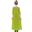 Background Texture Pattern Green Kids  Quarter Sleeve Maxi Dress View2