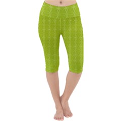 Background Texture Pattern Green Lightweight Velour Cropped Yoga Leggings