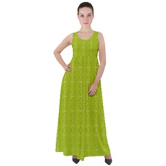 Background Texture Pattern Green Empire Waist Velour Maxi Dress