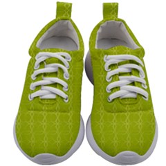 Background Texture Pattern Green Kids Athletic Shoes