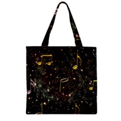 Music Clef Musical Note Background Zipper Grocery Tote Bag