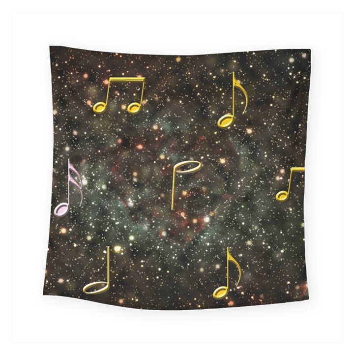 Music Clef Musical Note Background Square Tapestry (Small)