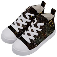 Music Clef Musical Note Background Kids  Mid-top Canvas Sneakers by HermanTelo