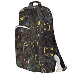 Music Clef Musical Note Background Double Compartment Backpack