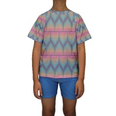 Pattern Background Texture Colorful Kids  Short Sleeve Swimwear