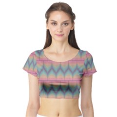 Pattern Background Texture Colorful Short Sleeve Crop Top