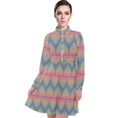 Pattern Background Texture Colorful Long Sleeve Chiffon Shirt Dress by HermanTelo