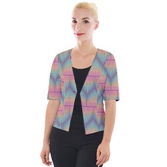 Pattern Background Texture Colorful Cropped Button Cardigan