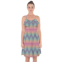 Pattern Background Texture Colorful Ruffle Detail Chiffon Dress