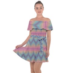 Pattern Background Texture Colorful Off Shoulder Velour Dress