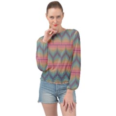 Pattern Background Texture Colorful Banded Bottom Chiffon Top