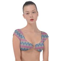 Pattern Background Texture Colorful Cap Sleeve Ring Bikini Top