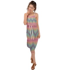 Pattern Background Texture Colorful Waist Tie Cover Up Chiffon Dress