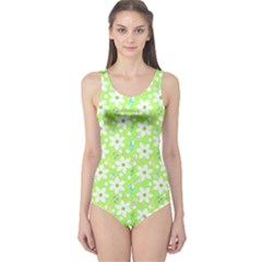 Zephyranthes Candida White Flowers One Piece Swimsuit