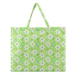 Zephyranthes Candida White Flowers Zipper Large Tote Bag