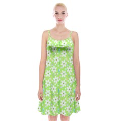 Zephyranthes Candida White Flowers Spaghetti Strap Velvet Dress