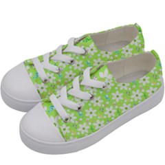 Zephyranthes Candida White Flowers Kids  Low Top Canvas Sneakers