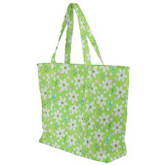 Zephyranthes Candida White Flowers Zip Up Canvas Bag