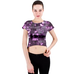 Background Wall Light Glow Crew Neck Crop Top