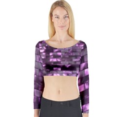 Background Wall Light Glow Long Sleeve Crop Top