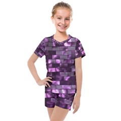 Background Wall Light Glow Kids  Mesh Tee And Shorts Set