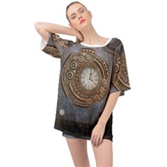 Elegant Steampunk Design Oversized Chiffon Top by FantasyWorld7