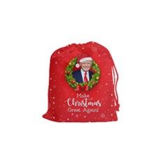 Make Christmas Great Again With Trump Face Maga Drawstring Pouch (small) by snek