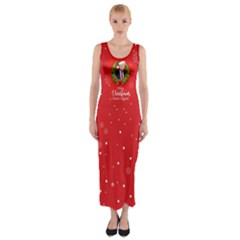 Make Christmas Great Again With Trump Face Maga Fitted Maxi Dress by snek