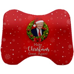 Make Christmas Great Again With Trump Face Maga Head Support Cushion by snek