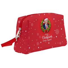 Make Christmas Great Again With Trump Face Maga Wristlet Pouch Bag (large) by snek