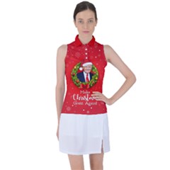 Make Christmas Great Again With Trump Face Maga Women’s Sleeveless Polo by snek