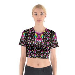 Skull With Many Friends Cotton Crop Top by pepitasart