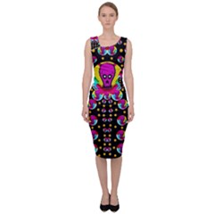 Skull With Many Friends Sleeveless Pencil Dress by pepitasart