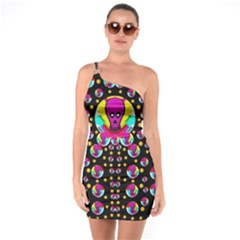 Skull With Many Friends One Soulder Bodycon Dress by pepitasart