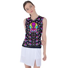 Skull With Many Friends Women s Sleeveless Mesh Sports Top