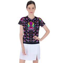 Skull With Many Friends Women s Mesh Sports Top