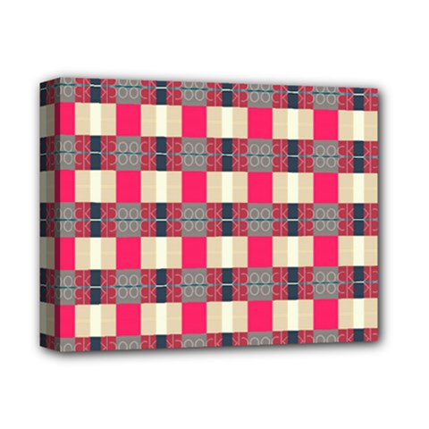 Background Texture Plaid Red Deluxe Canvas 14  X 11  (stretched)