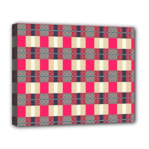 Background Texture Plaid Red Deluxe Canvas 20  X 16  (stretched) by HermanTelo