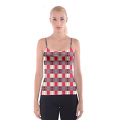 Background Texture Plaid Red Spaghetti Strap Top by HermanTelo