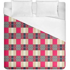 Background Texture Plaid Red Duvet Cover (king Size)