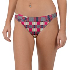 Background Texture Plaid Red Band Bikini Bottom