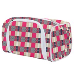 Background Texture Plaid Red Toiletries Pouch by HermanTelo