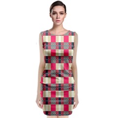 Background Texture Plaid Red Classic Sleeveless Midi Dress