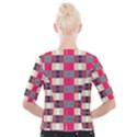 Background Texture Plaid Red Cropped Button Cardigan View2