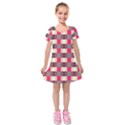 Background Texture Plaid Red Kids  Short Sleeve Velvet Dress View1