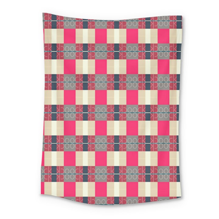 Background Texture Plaid Red Medium Tapestry