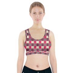 Background Texture Plaid Red Sports Bra With Pocket by HermanTelo