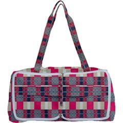 Background Texture Plaid Red Multi Function Bag by HermanTelo